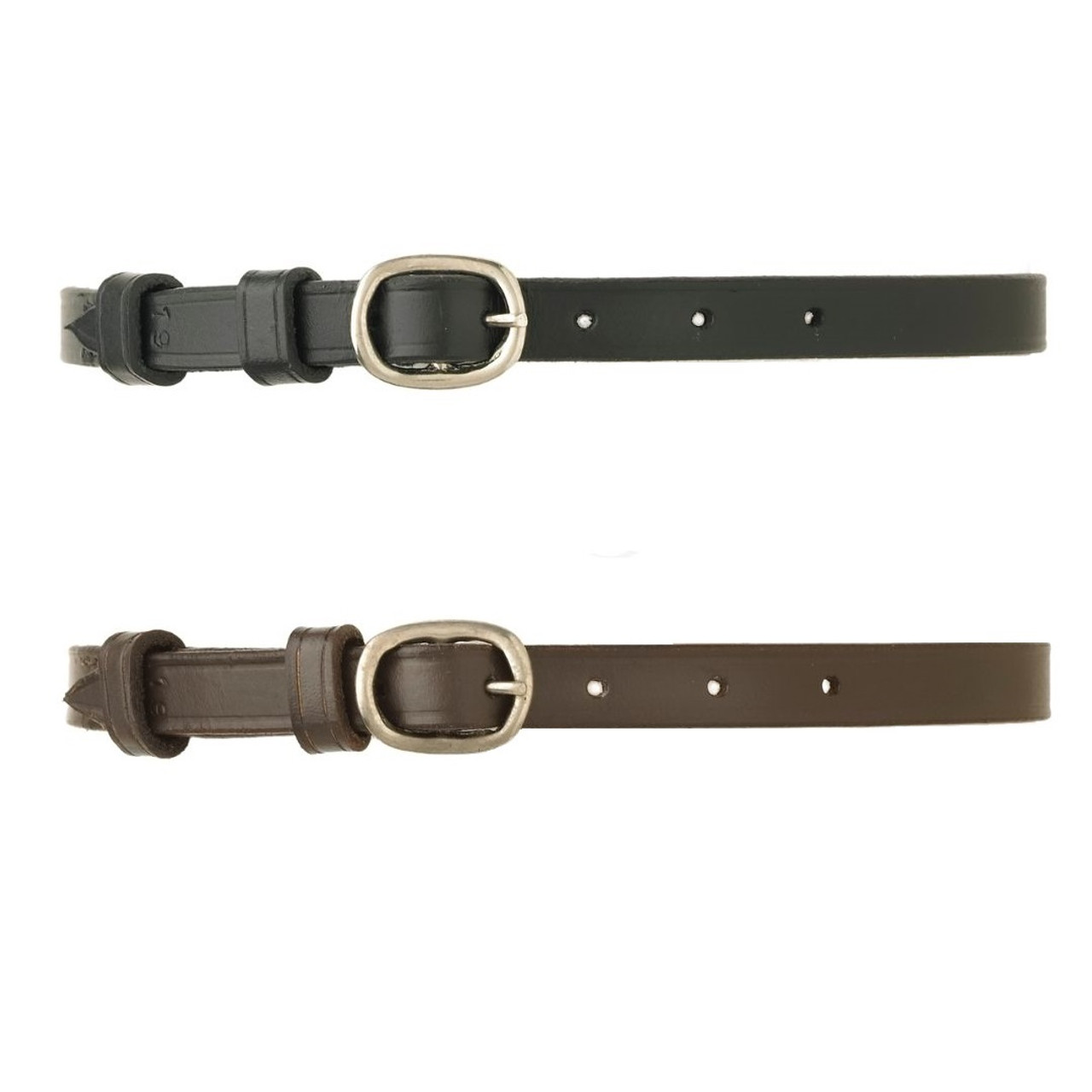 Adult Size Pair Of BLACK Leather Western Basic Spur Straps 