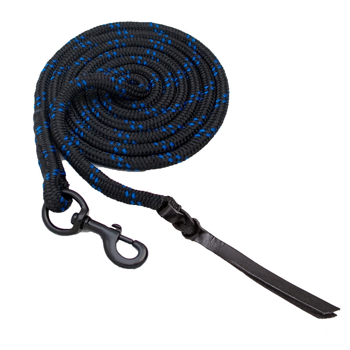 Blocker 12 Foot Lead Rope With Popper - Black/Red Horsemanship Training Lead