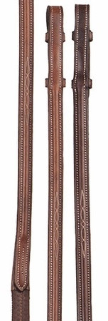 Rênes Latérales En Cuir Bobby’s English Tack – Avec Beignets Caoutchouc, Excellent état
