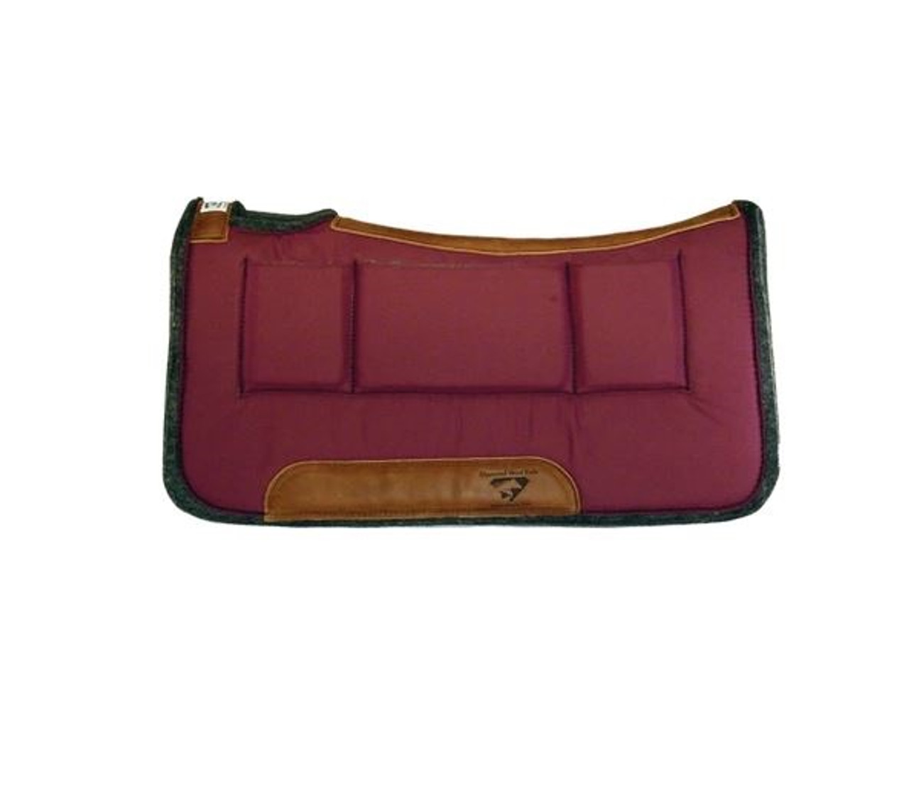 Pink Studded Grey Contour Felt Western Saddle Pad