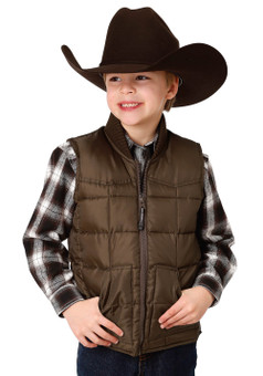 Roper Boys Insulated Vest Brown front