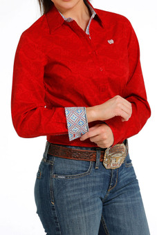 Cinch Performance Shirt No Pockets RED side