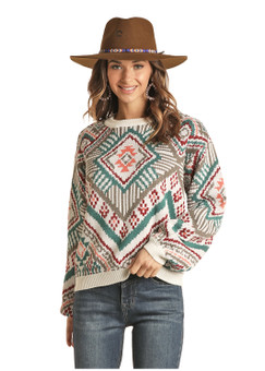 Rock & Roll Denim Aztec Sweater