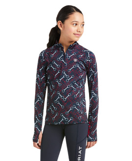 Ariat Kids Lowell 2.0 1/4 Zip Baselayer Team Print Bits front