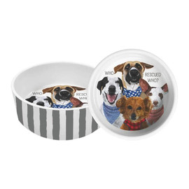 Who Rescued Who Dog Bowl