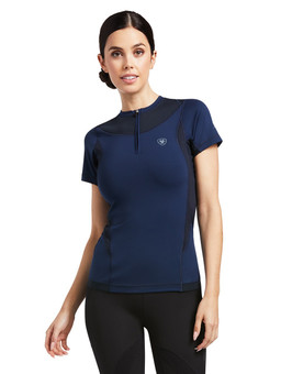 Ariat Ascent Crew Short Sleeve Baselayer Navy front