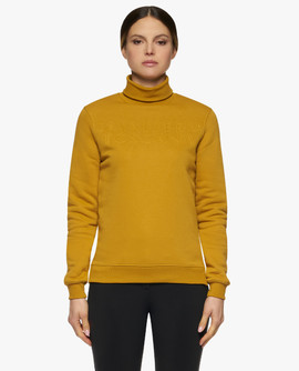 CT Embossed Turtleneck Pullover yellow ochre front