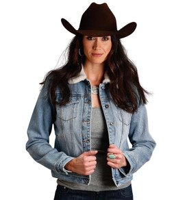 Stetson Ladies Sherpa Denim Jacket front