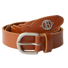 B Vertigo Braided Leather Belt light brown