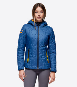 RG Hooded Puffer Jacket blue front