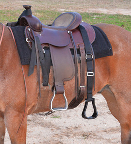 Cashel Step Up Stirrup shown on saddle