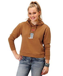 Roper Western Boot Cropped Hoodie FRONT