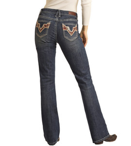 Rock & Roll Denim Cowhide Pocket Bootcut Jean BACK