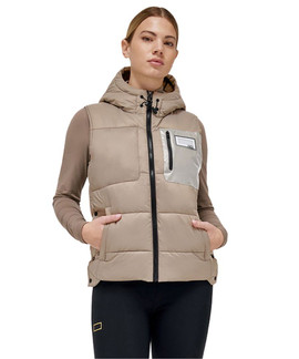 RG Nylon Quilted Hooded Puffer Vest FRONT