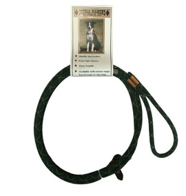 Double Diamond Rope Slip Leash 8-FT GREEN/BROWN