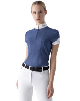 Equiline Colid SS Competition Shirt  INDIGO front