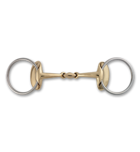 stubben steeltec golden wings double jointed loose ring snaffle