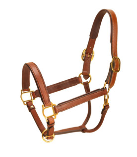 Tory Leather Padded Halter Brass OAK/HAVANA