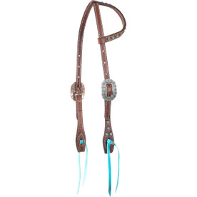 Antique Dots & Turquoise Ties 1-Ear Headstall