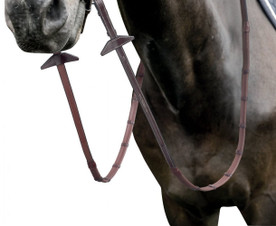 Prestige Fancy Stitch Rubber Reins with Stops 3/4" Tobacco