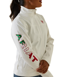 Ariat Women's Team Softshell Mexico Jacket white sleeve