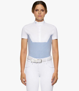 Cavalleria Toscana Seersucker Poplin Bib Shirt light blue front