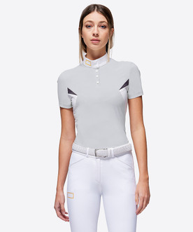 RG Button Competition Polo Short Sleeve light grey front