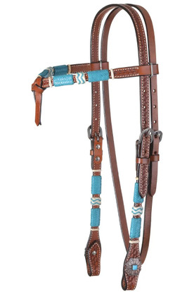 Circle Y Turquoise Round Up Futurity Brow Headstall