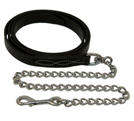 Walsh Fancy Stitch Leather Lead with 30" Chain