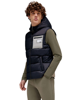 Men's RG Nylon Quilted Hooded Puffer Vest FRONT