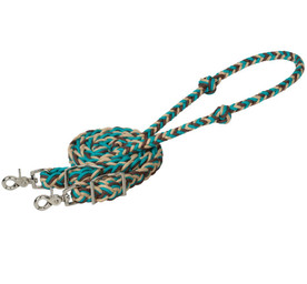 Weaver EcoLuxe Flat Barrel Rein TURQ/BRWN