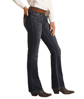 R&R Denim Brown Embroidery Jeans SIDE