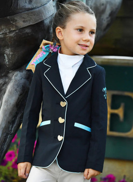Belle & Bow Sweetheart Show Coat BLACK/TRQ