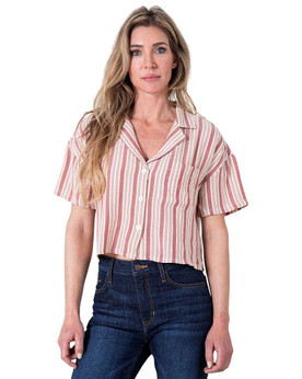 Kimes Ranch Ferris Stripe Shirt EARTH RED front