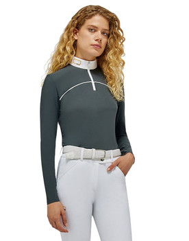 RG Zip Competition LS Polo GRIGIO front