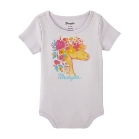 Baby Wrangler Floral Horse Onesie