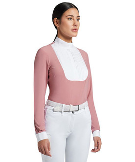 Cavalleria Toscana Pleated Bib LS Show Shirt PINK