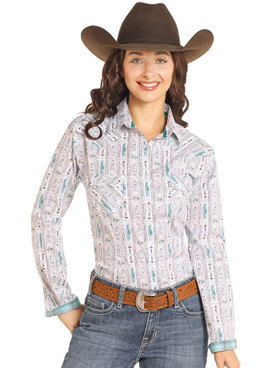Panhandle Flex Turquoise Print Snap Shirt