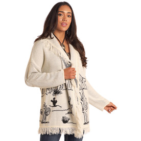 Panhandle Fringed Desert Cardigan FRONT