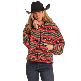 Rock & Roll Denim Aztec Sherpa Pullover FRONT