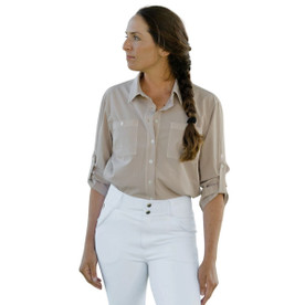 70 Degrees Safari Classic Sun Shirt LATTE FRONT