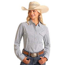 Panhandle Slim Aqua Print Tech Snap Shirt