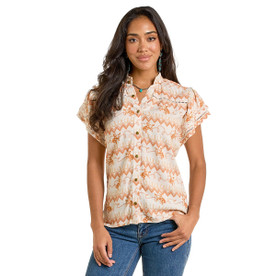 Panhandle Flutter Sleeve Snap Top FRONT