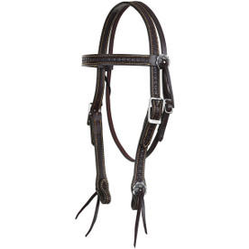 Tucker Heritage Old West Headstall HEAVY OIL CHESTNUT/GOLD