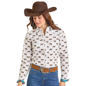 Panhandle Steer Print LS Snap Shirt FRONT