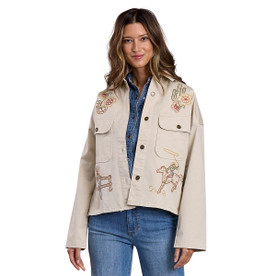 Stetson Retro Embroidered Crop Jacket FRONT