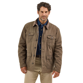 Wrangler Flannel Lined Canvas Barn Coat FRONT