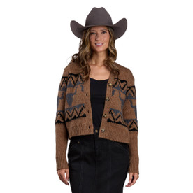 Stetson Steer Head Cropped Cardigan FRONT