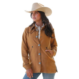 Cruel Denim Whip Stitch Concho Shacket FRONT