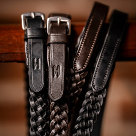 Horseware Plaited Reins BLACK, BROWN ENDS